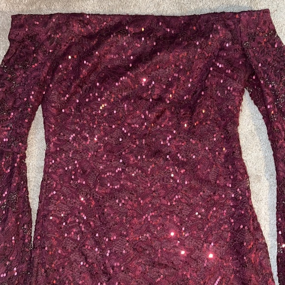 Strapless burgundy dress with sequins all over EUC!! $18! - Picture 2 of 4